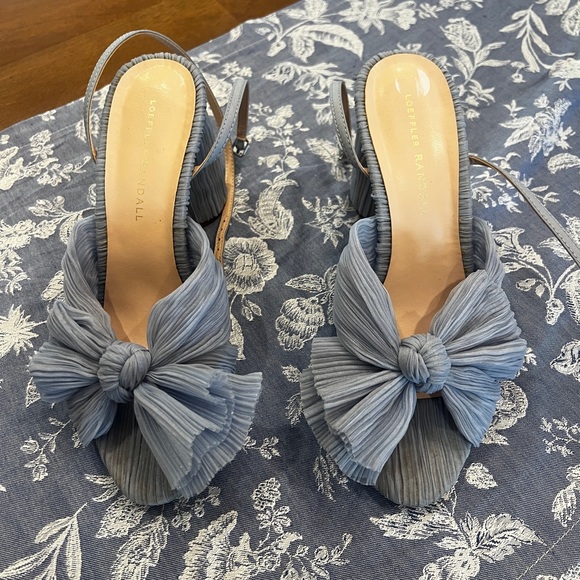 Loeffler Randall Shoes - Loeffler Randall Blue Pleated Bow Heels